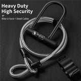 WEST BIKING Bicycle U Lock MTB Road Bike Padlock 2 Keys Anti-theft Safety Motorcycle Scooter Cycling Lock Bicycle Accessories - Livefree