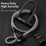 WEST BIKING Bicycle U Lock MTB Road Bike Padlock 2 Keys Anti-theft Safety Motorcycle Scooter Cycling Lock Bicycle Accessories - Livefree