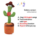 Lovely Talking Toy Dancing Cactus Doll Speak Talk Sound Record Repeat Toy Kawaii Cactus Toys Children Kids Education Toy Gift - Livefree