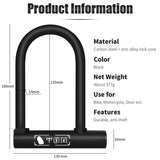 WEST BIKING Bicycle U Lock MTB Road Bike Padlock 2 Keys Anti-theft Safety Motorcycle Scooter Cycling Lock Bicycle Accessories - Livefree