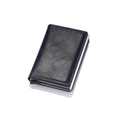 New Men women smart wallet Credit Bank card holder fashion purse Aluminum alloy Business Casual Mini wallet Brand PU Purse - Livefree