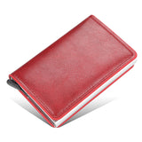 New Men women smart wallet Credit Bank card holder fashion purse Aluminum alloy Business Casual Mini wallet Brand PU Purse - Livefree
