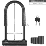 WEST BIKING Bicycle U Lock MTB Road Bike Padlock 2 Keys Anti-theft Safety Motorcycle Scooter Cycling Lock Bicycle Accessories - Livefree