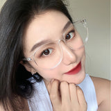 Transparent Computer Glasses Frame Women Men Anti Blue Light Round Eyewear Blocking Glasses Optical Spectacle Eyeglass - Livefree