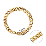Jiayiqi 3-11 mm Men Chain Bracelet Stainless Steel Curb Cuban Link Chain Bangle for Male Women Hiphop Trendy Wrist Jewelry Gift - Livefree