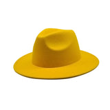 Autumn Winter Womens Felt Hat Fedoras Big Brim Hats For Women British Style Vintage Church Hats Lady Flat Brim White jazz cap - Livefree