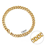 Jiayiqi 3-11 mm Men Chain Bracelet Stainless Steel Curb Cuban Link Chain Bangle for Male Women Hiphop Trendy Wrist Jewelry Gift - Livefree