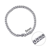 Jiayiqi 3-11 mm Men Chain Bracelet Stainless Steel Curb Cuban Link Chain Bangle for Male Women Hiphop Trendy Wrist Jewelry Gift - Livefree