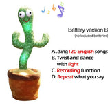 Lovely Talking Toy Dancing Cactus Doll Speak Talk Sound Record Repeat Toy Kawaii Cactus Toys Children Kids Education Toy Gift - Livefree