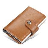 New Men women smart wallet Credit Bank card holder fashion purse Aluminum alloy Business Casual Mini wallet Brand PU Purse - Livefree