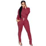 Winter Two Piece Set Women's set Long sleeve TShirt pants suit Casual tracksuit outfit Sweatsuit Sporty - Livefree