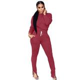 Winter Two Piece Set Women's set Long sleeve TShirt pants suit Casual tracksuit outfit Sweatsuit Sporty - Livefree