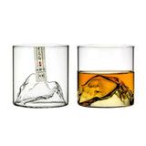 Japan 3D Mountain Whiskey Glass Glacier Old Fashioned Whisky Rock Glasses Whiskey-glass Wooden Gift Box Vodka Cup Wine Tumbler - Livefree