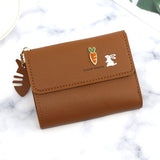 cute wallet coin purse for girls lady's card bag wallet multifunctional rabbit and carrot coin purse - Livefree