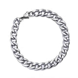 Jiayiqi 3-11 mm Men Chain Bracelet Stainless Steel Curb Cuban Link Chain Bangle for Male Women Hiphop Trendy Wrist Jewelry Gift - Livefree