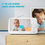 HeimVision HM136 Baby Sleep Monitor with Camera 720P Video 5 Inch LCD Screen Nanny Security Night Vision Temperature Camera - Livefree