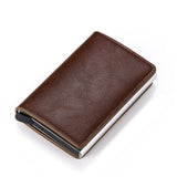 Customized Wallet 2022 Credit Card Holder Men Wallet RFID Aluminium Box Bank Card Holder Vintage Leather Wallet with Money Clips - Livefree
