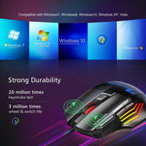 Ergonomic Wired Gaming Mouse LED 5500 DPI USB Computer Mouse Gamer RGB Mice X7 Silent Mause With Backlight Cable For PC Laptop - Livefree