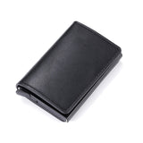 Customized Wallet 2022 Credit Card Holder Men Wallet RFID Aluminium Box Bank Card Holder Vintage Leather Wallet with Money Clips - Livefree