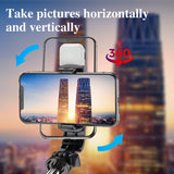 Selfie Stick Wireless Bluetooth Compatible Foldable Mini Tripod For Phone With Fill Light Shutter Remote Control For IOS Android - Livefree