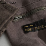 GONTHWID Zipper Pocket Smile Face Patchwork Fleece Hoodies Sweatshirts Streetwear Mens Hip Hop Casual Pullover Hooded Male Tops - Livefree