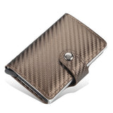 New Men women smart wallet Credit Bank card holder fashion purse Aluminum alloy Business Casual Mini wallet Brand PU Purse - Livefree
