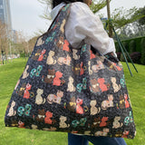 Pink Cartoon Large Capacity Reusable Grocery  Shopping Bag Handbag Foldable Eco Women's  Washable Gift Bag - Livefree