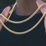 Vnox Cuban Chain Necklace for Men Women, Basic Punk Stainless Steel Curb Link Chain Chokers,Vintage Gold Tone Solid Metal Collar - Livefree