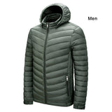 DARPHINKASA Men Winter Parka Coat Jacket Waterproof Hooded Hat Detachable Jacket Men Solid Color Ultra Light Women Parka Coat - Livefree