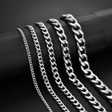 Jiayiqi 3-11 mm Men Chain Bracelet Stainless Steel Curb Cuban Link Chain Bangle for Male Women Hiphop Trendy Wrist Jewelry Gift - Livefree