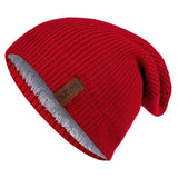 New Unisex Letter Beanie Hat Leisure Add Fur Lined Winter Hats For Men Women Keep Warm Knitted Hat Fashion Solid Ski Bonnet Cap - Livefree