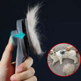 Kimpets Cat Comb Dog Hair Remover Brush Pet Grooming Slicker Needle Comb Removes Tangled Self Cleaning Pet Supplies Accessories - Livefree