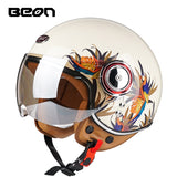 Capacete BEON 110B Motorcycle Scooter Helmet beon open face 3/4 motorbike jet vintage retro helmets Casco ECE Certification - Livefree
