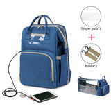 USB Diaper Bags Backpack Foldable Sunscreen Baby Bed Crib Bag Large Capacity Insulation Nursing Stroller Bag With Changing Mat - Livefree