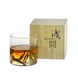 Japan 3D Mountain Whiskey Glass Glacier Old Fashioned Whisky Rock Glasses Whiskey-glass Wooden Gift Box Vodka Cup Wine Tumbler - Livefree