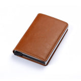 Customized Wallet 2022 Credit Card Holder Men Wallet RFID Aluminium Box Bank Card Holder Vintage Leather Wallet with Money Clips - Livefree