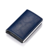 Customized Wallet 2022 Credit Card Holder Men Wallet RFID Aluminium Box Bank Card Holder Vintage Leather Wallet with Money Clips - Livefree