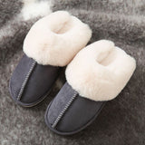 JIANBUDAN Plush warm Home flat slippers Lightweight soft comfortable winter slippers Women's cotton shoes Indoor plush slippers - Livefree