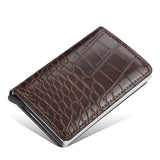 New Men women smart wallet Credit Bank card holder fashion purse Aluminum alloy Business Casual Mini wallet Brand PU Purse - Livefree