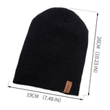 New Unisex Letter Beanie Hat Leisure Add Fur Lined Winter Hats For Men Women Keep Warm Knitted Hat Fashion Solid Ski Bonnet Cap - Livefree