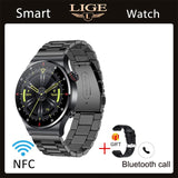 LIGE ECG+PPG Bluetooth Call Smart Watch Men 2022 Sports Bracelet NFC Waterproof Custom Watch Face Men SmartWatch For IOS Android - Livefree