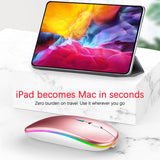 Rechargeable Bluetooth Wireless Mouse with 2.4GHz USB RGB 1600DPI Mouse for Computer Laptop Tablet PC Macbook Gaming Mouse Gamer - Livefree