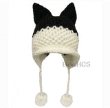 BomHCS Cute Fox Ears Beanie Winter Warm 100% Handmade Knit Hat - Livefree