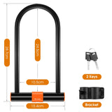 WEST BIKING Bicycle U Lock MTB Road Bike Padlock 2 Keys Anti-theft Safety Motorcycle Scooter Cycling Lock Bicycle Accessories - Livefree