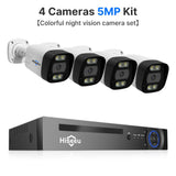 16CH 5MP 4K POE Security Surveillance Camera System Kit Colorful Night Vision Audio Recorder 8MP IP Camera CCTV Video NVR Set