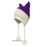 BomHCS Cute Fox Ears Beanie Winter Warm 100% Handmade Knit Hat - Livefree