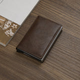 Customized Wallet 2022 Credit Card Holder Men Wallet RFID Aluminium Box Bank Card Holder Vintage Leather Wallet with Money Clips - Livefree