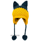 BomHCS Cute Fox Ears Beanie Winter Warm 100% Handmade Knit Hat - Livefree