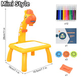 Children Led Projector Art Drawing Table Toys Kids Painting Board Desk Arts Crafts Educational Learning Paint Tools Toy for Girl - Livefree