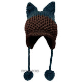 BomHCS Cute Fox Ears Beanie Winter Warm 100% Handmade Knit Hat - Livefree